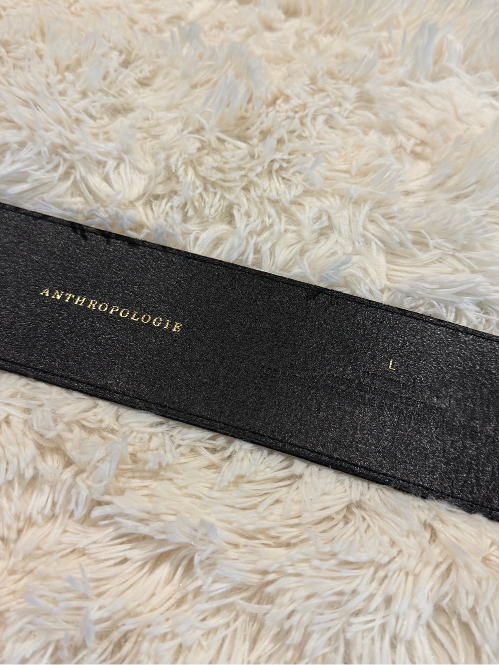 Anthropologie Wide Corset Leather Wrap Waist Belt Black SIZE L NEW - Picture 8 of 8